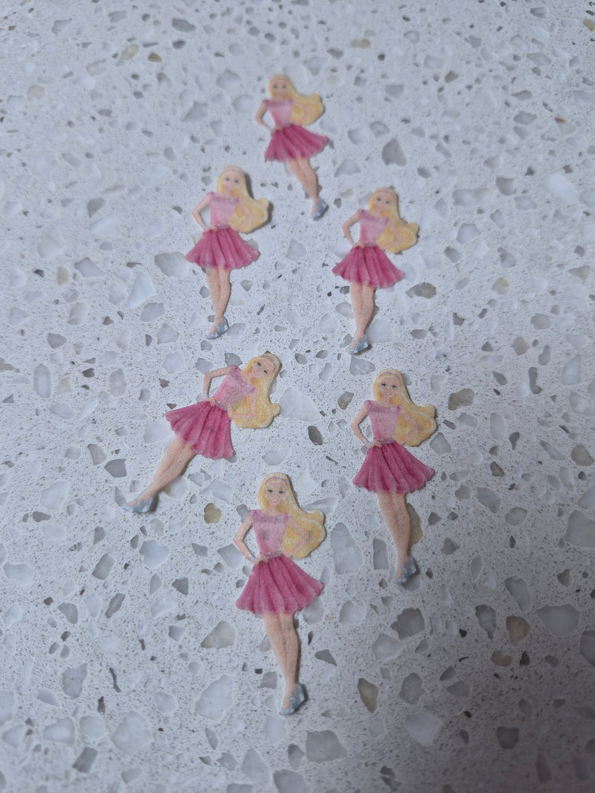 Barbie 03 Length 4cm Edible Wafer Paper Cutouts - Set of 6