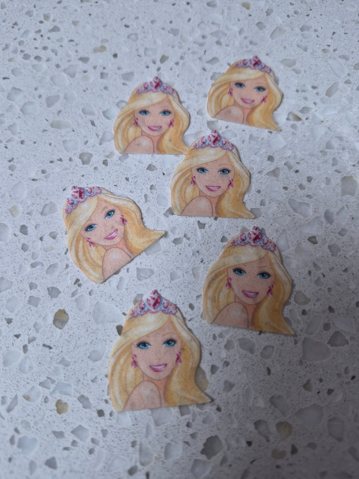 Barbie 04 Length 3cm Edible Wafer Paper Cutouts - Set of 6