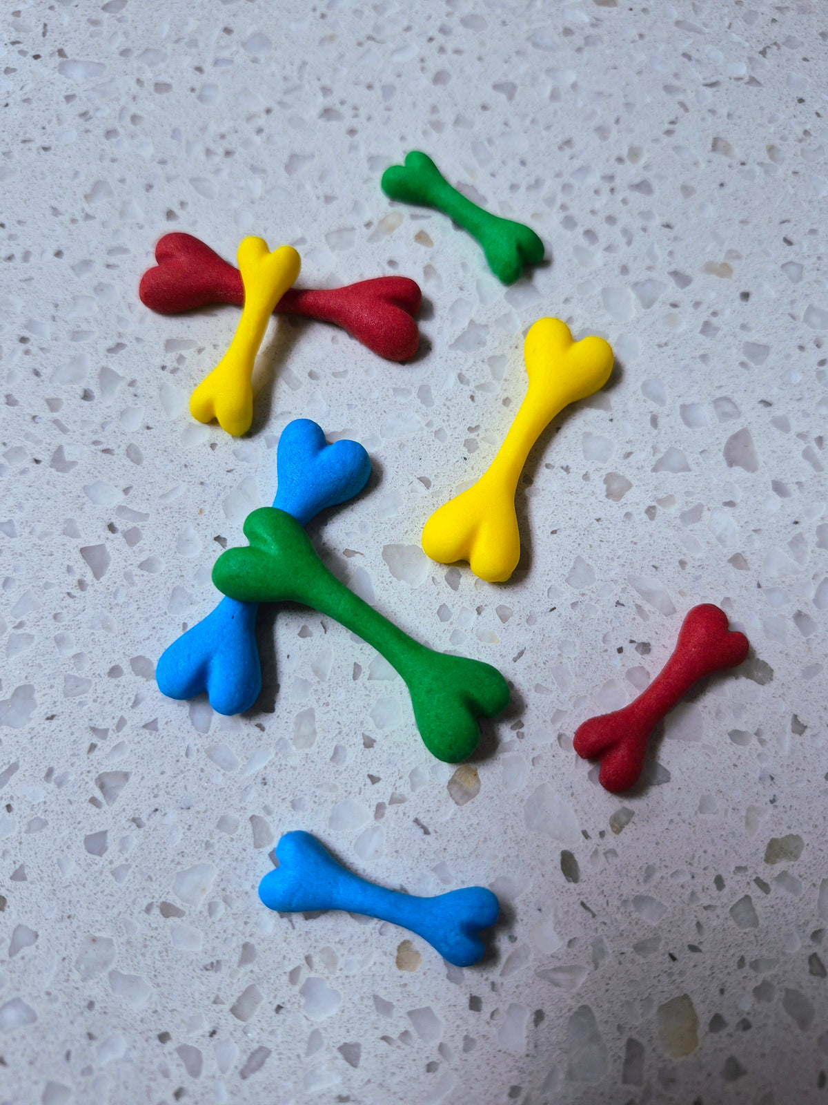 Animal Bones Colourful 8pcs Edible Cake Decorations