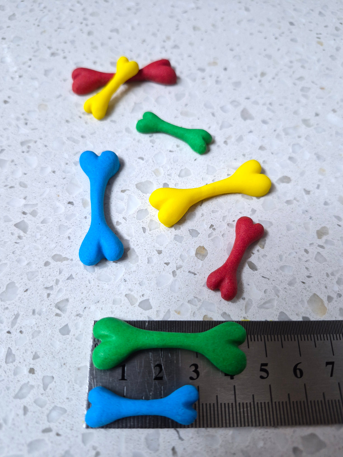 Animal Bones Colourful 8pcs Edible Cake Decorations