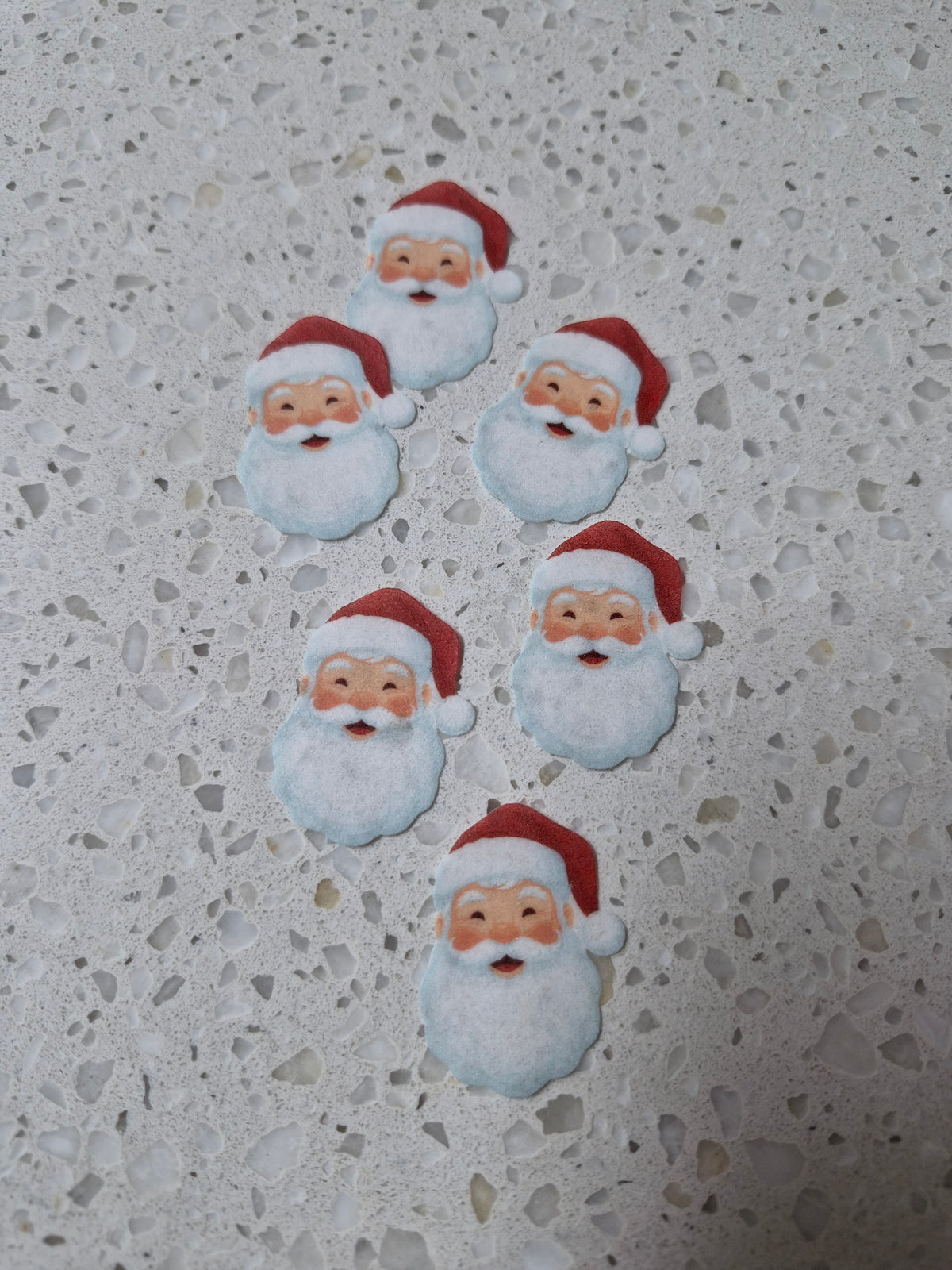 Santa's Head 03 Length 3.5cm Edible Wafer Paper Cutouts - Set of 6