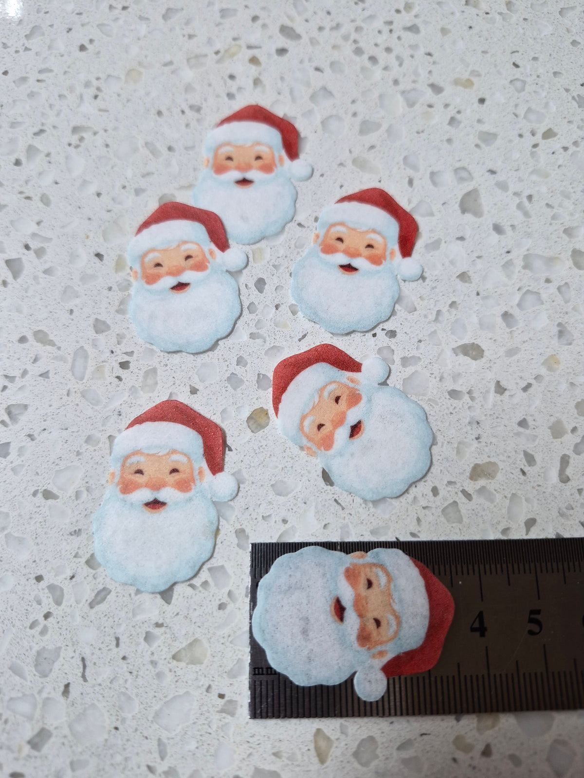 Santa's Head 03 Length 3.5cm Edible Wafer Paper Cutouts - Set of 6