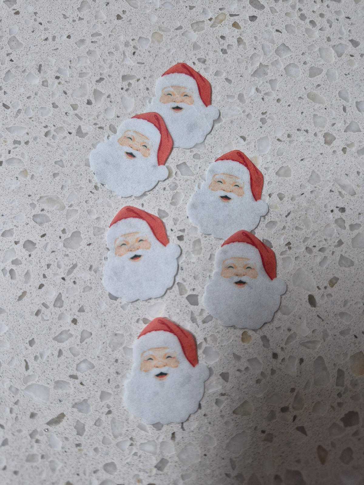 Santa's Head 01 Length 3.2cm Edible Wafer Paper Cutouts - Set of 6
