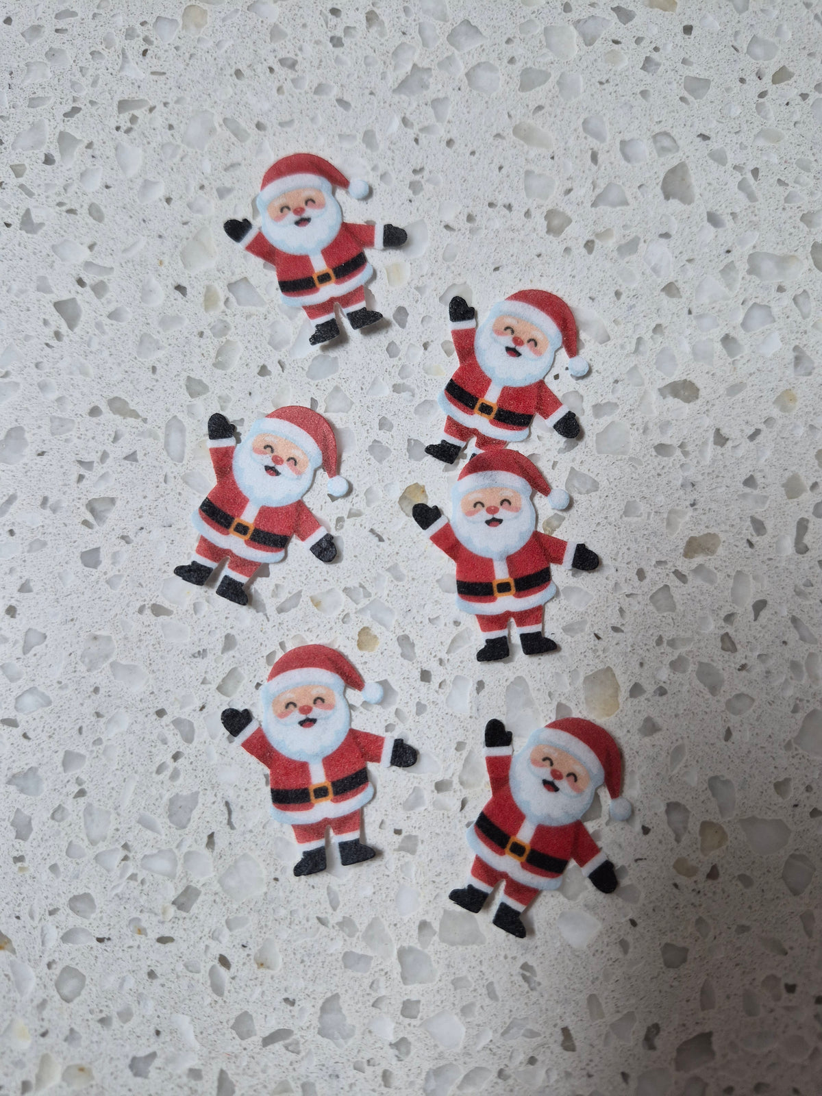 Santa's Full Body 01 Length 3.5cm Edible Wafer Paper Cutouts - Set of 6