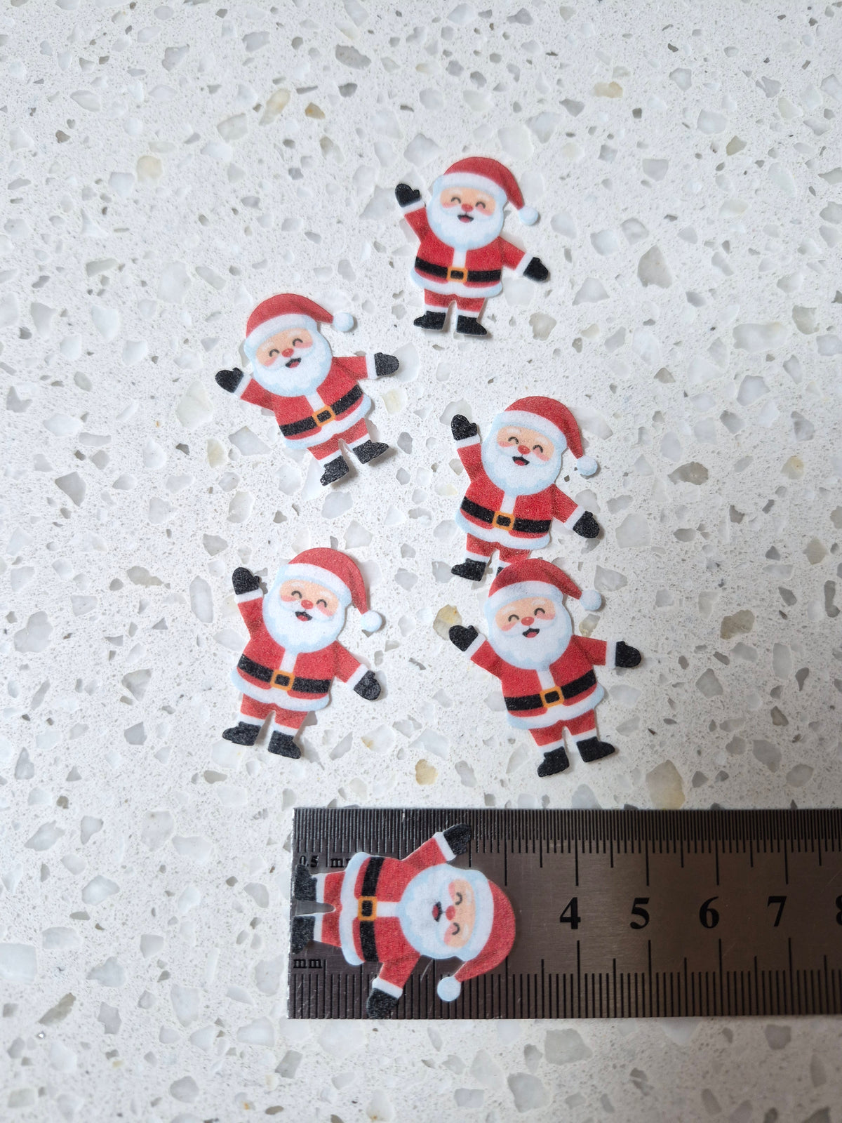 Santa's Full Body 01 Length 3.5cm Edible Wafer Paper Cutouts - Set of 6