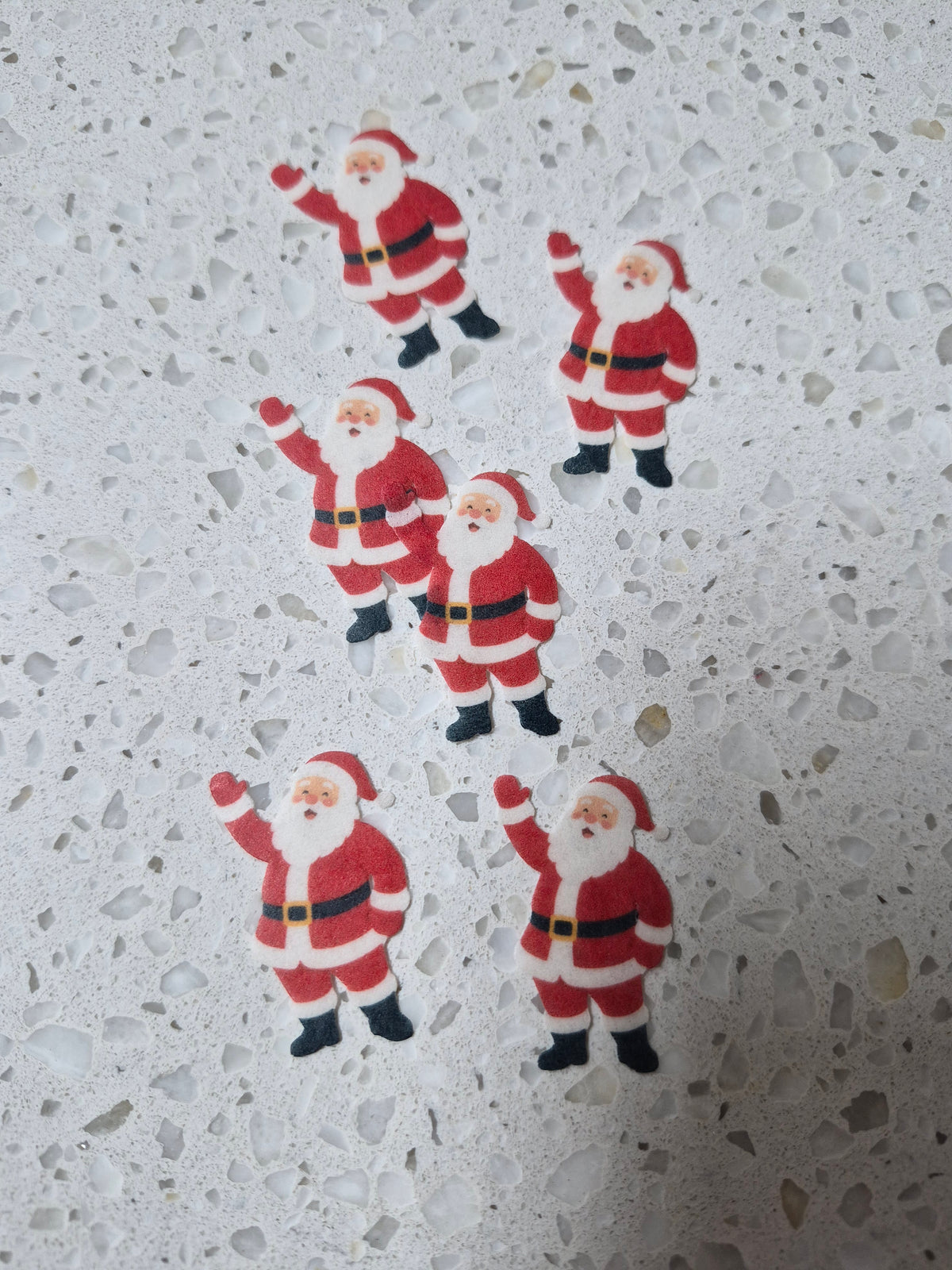 Santa's Full Body 02 Length 3.5cm Edible Wafer Paper Cutouts - Set of 6