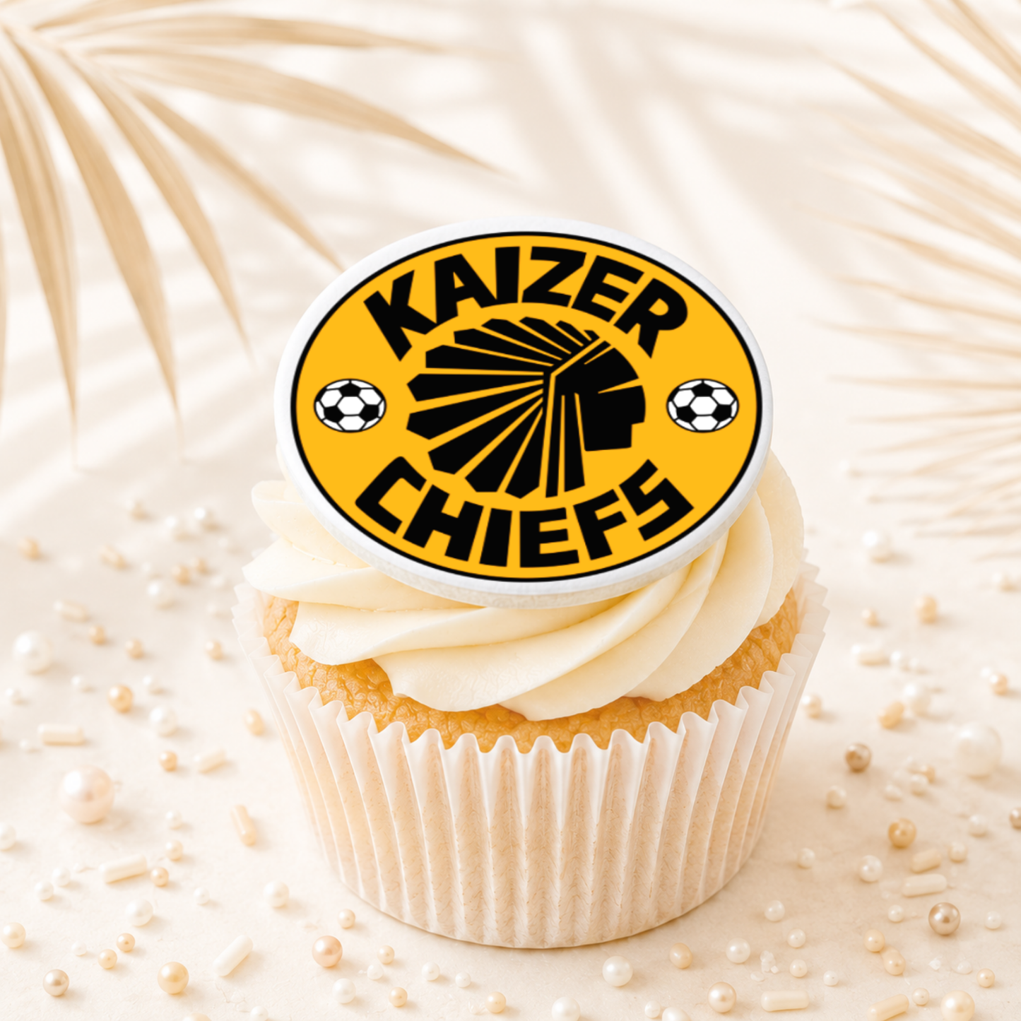 Soccer Kaizer Chiefs Cupcake Topper Edible Cake Decorations
