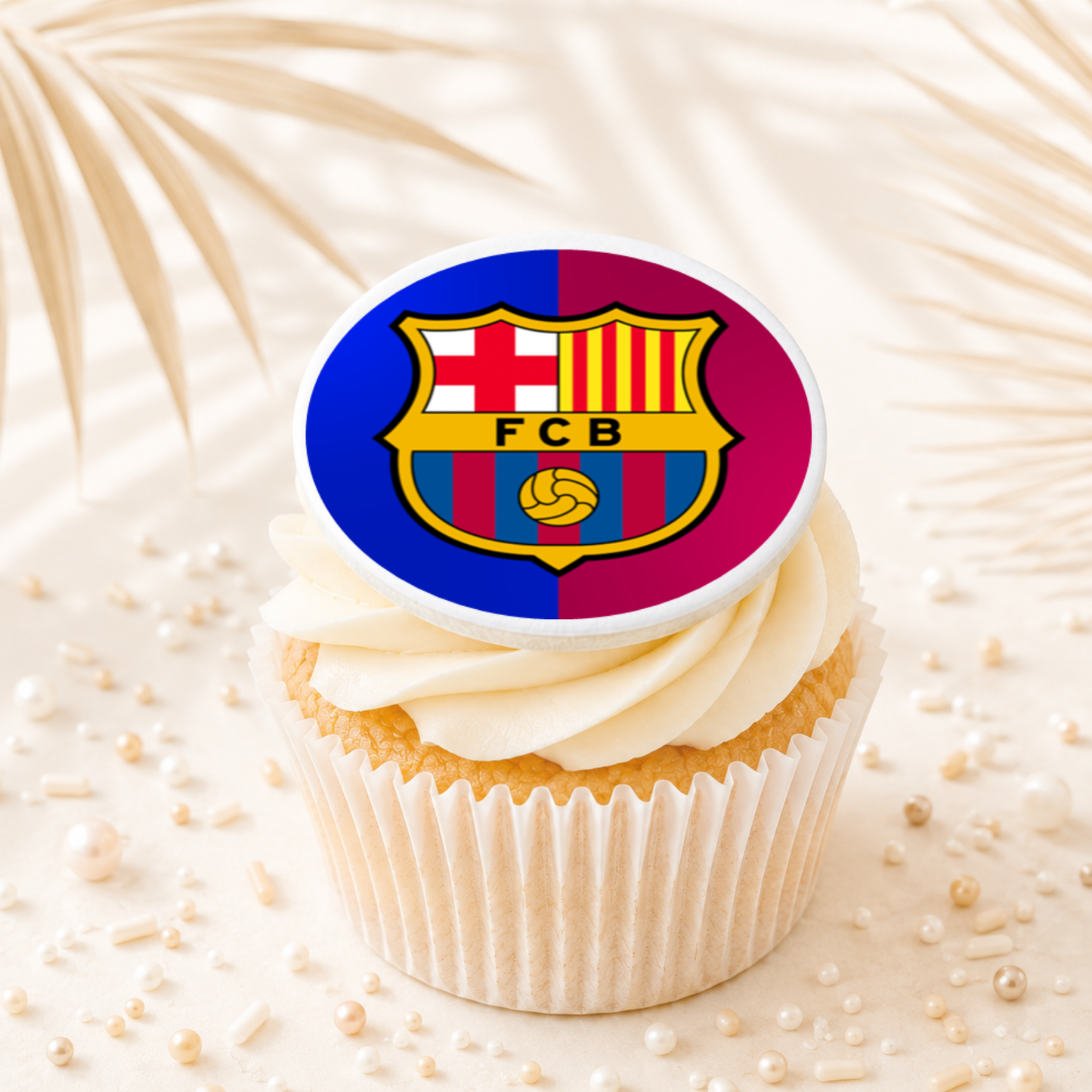 Soccer FCB Cupcake Topper Edible Cake Decorations