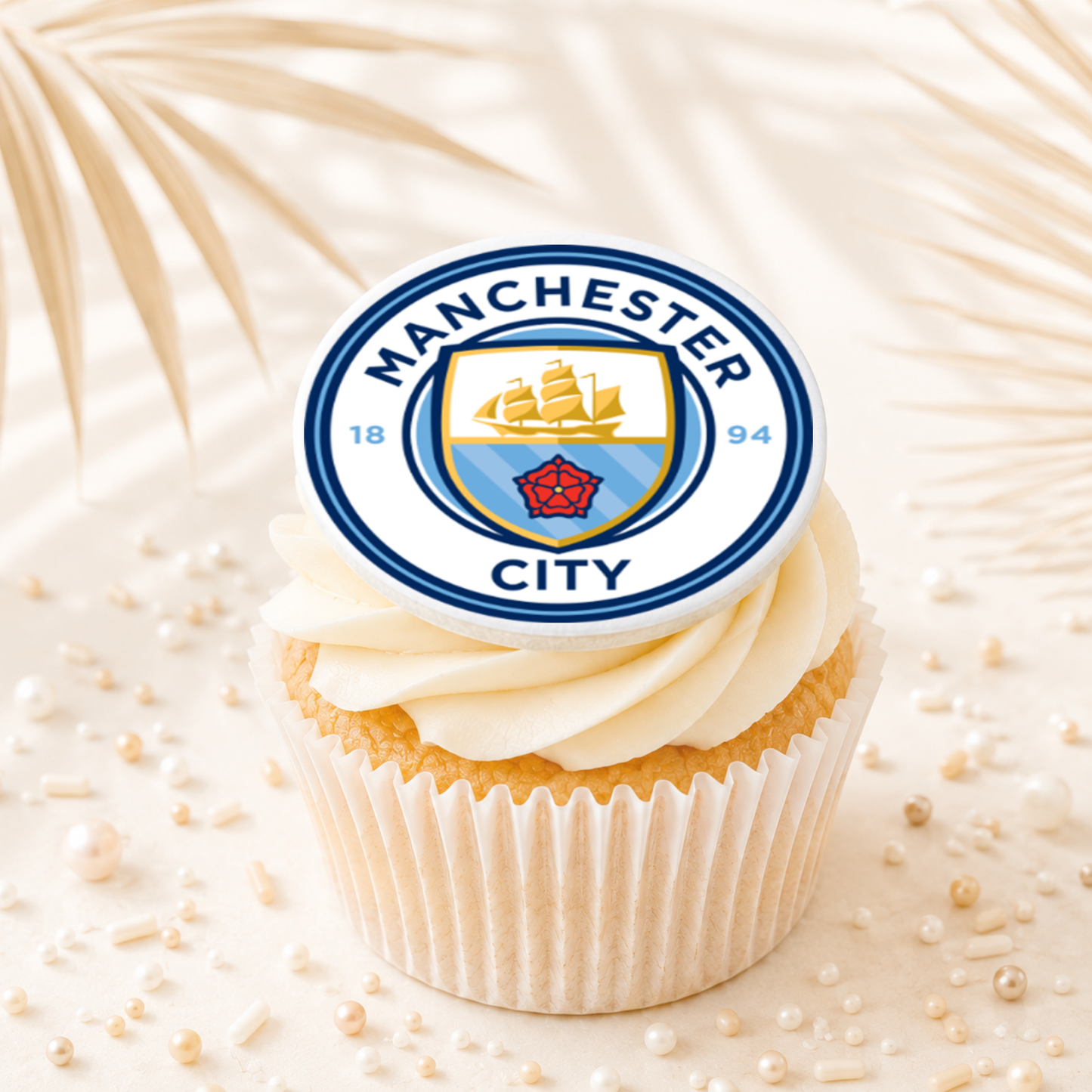 Soccer Manchester City Cupcake Topper Edible Cake Decorations