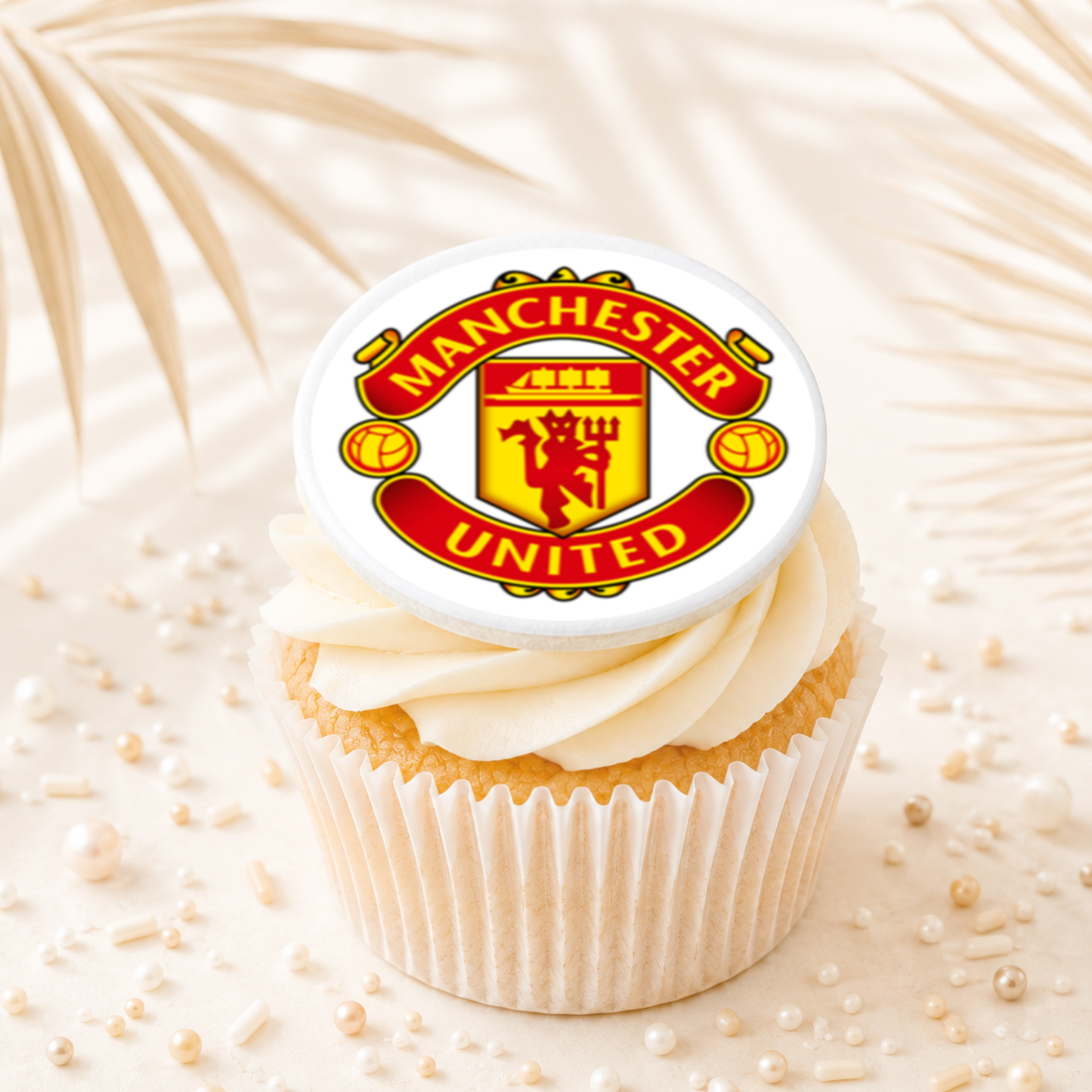Soccer Manchester United Cupcake Topper Edible Cake Decorations