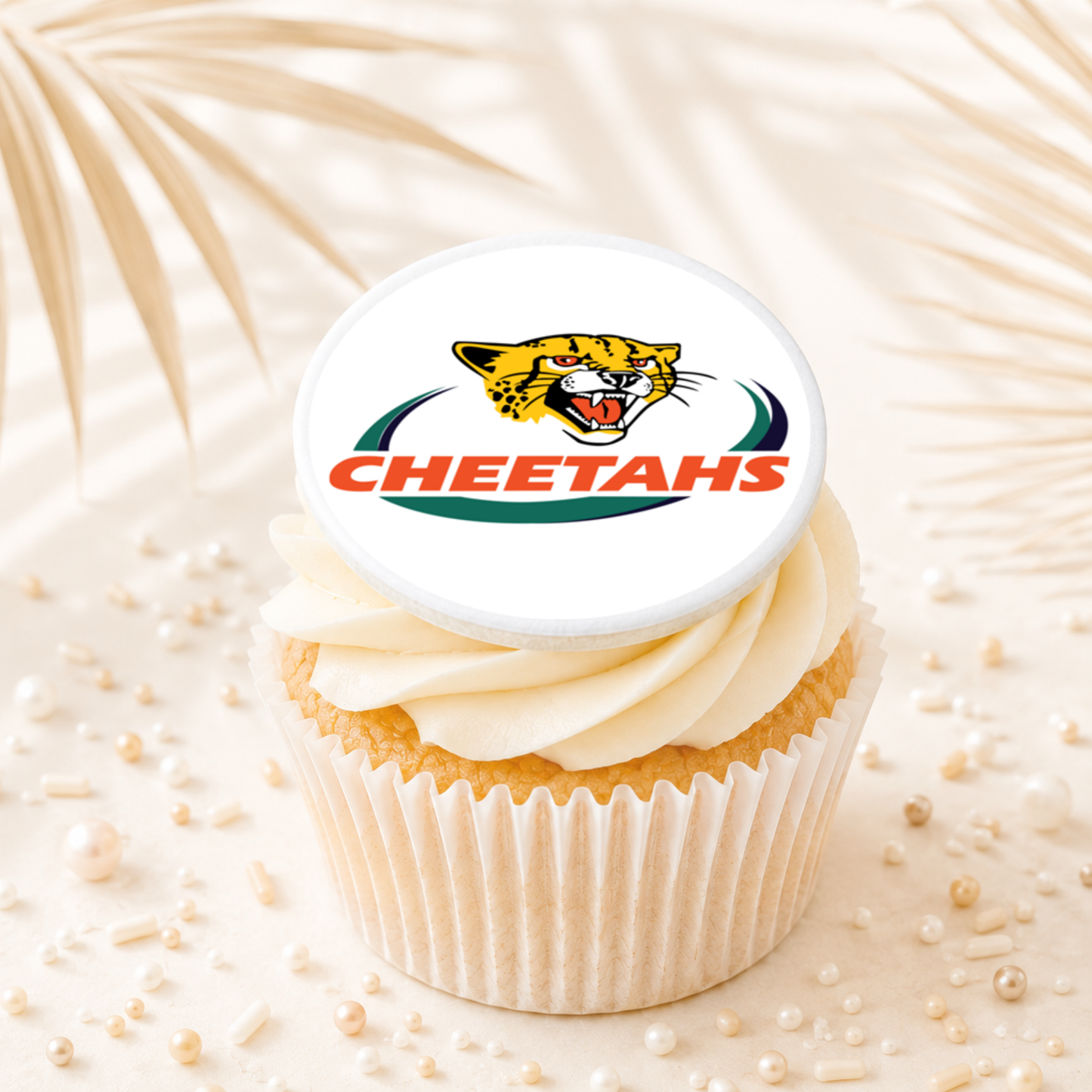 Rugby Cheetahs Cupcake Topper Edible Cake Decorations