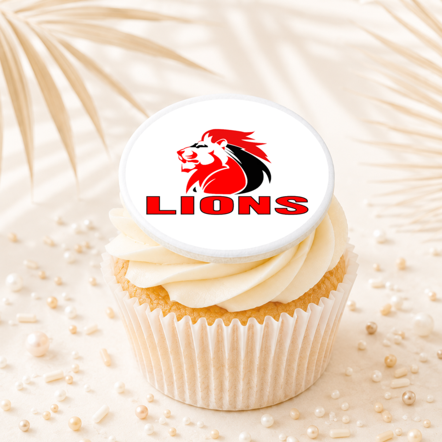 Rugby Lions Cupcake Topper Edible Cake Decorations