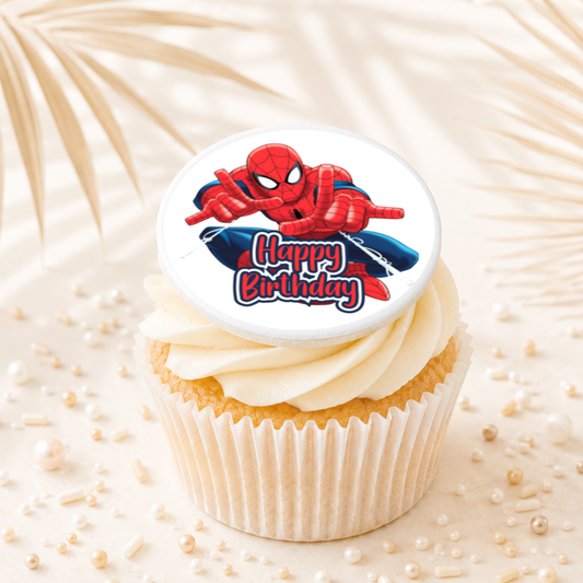 Spiderman 01 Cupcake Topper Edible Cake Decorations