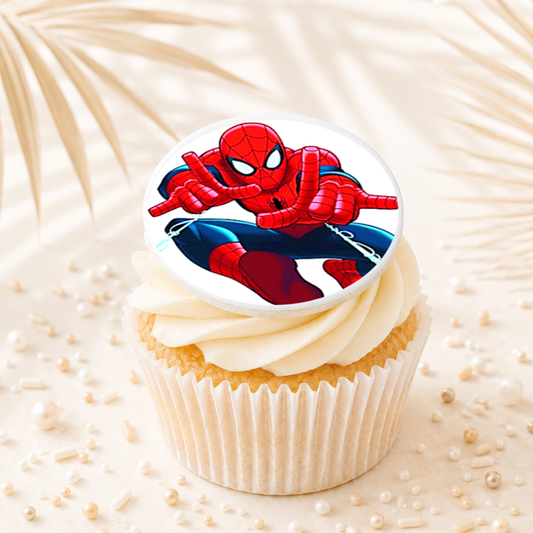 Spiderman 02 Cupcake Topper Edible Cake Decorations
