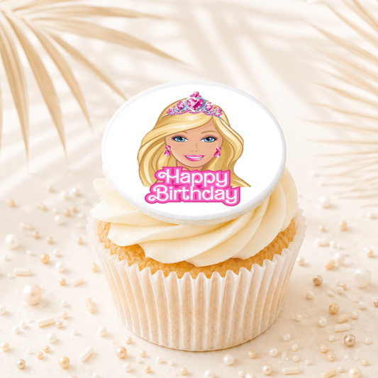Barbie 01 Cupcake Topper Edible Cake Decorations