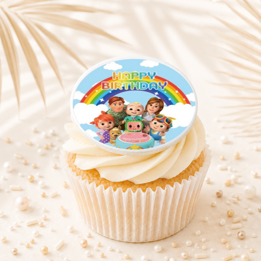 Cocomelon 07 Cupcake Topper Edible Cake Decorations
