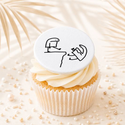 Flork Meme Kicking Cupcake Topper Edible Cake Decorations
