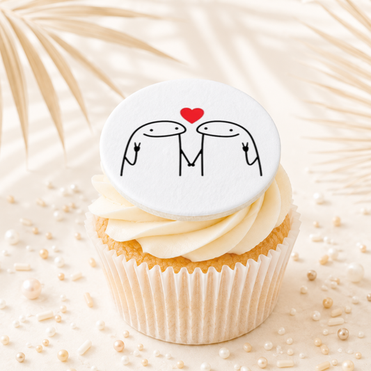 Flork Meme Love 01 Cupcake Topper Edible Cake Decorations