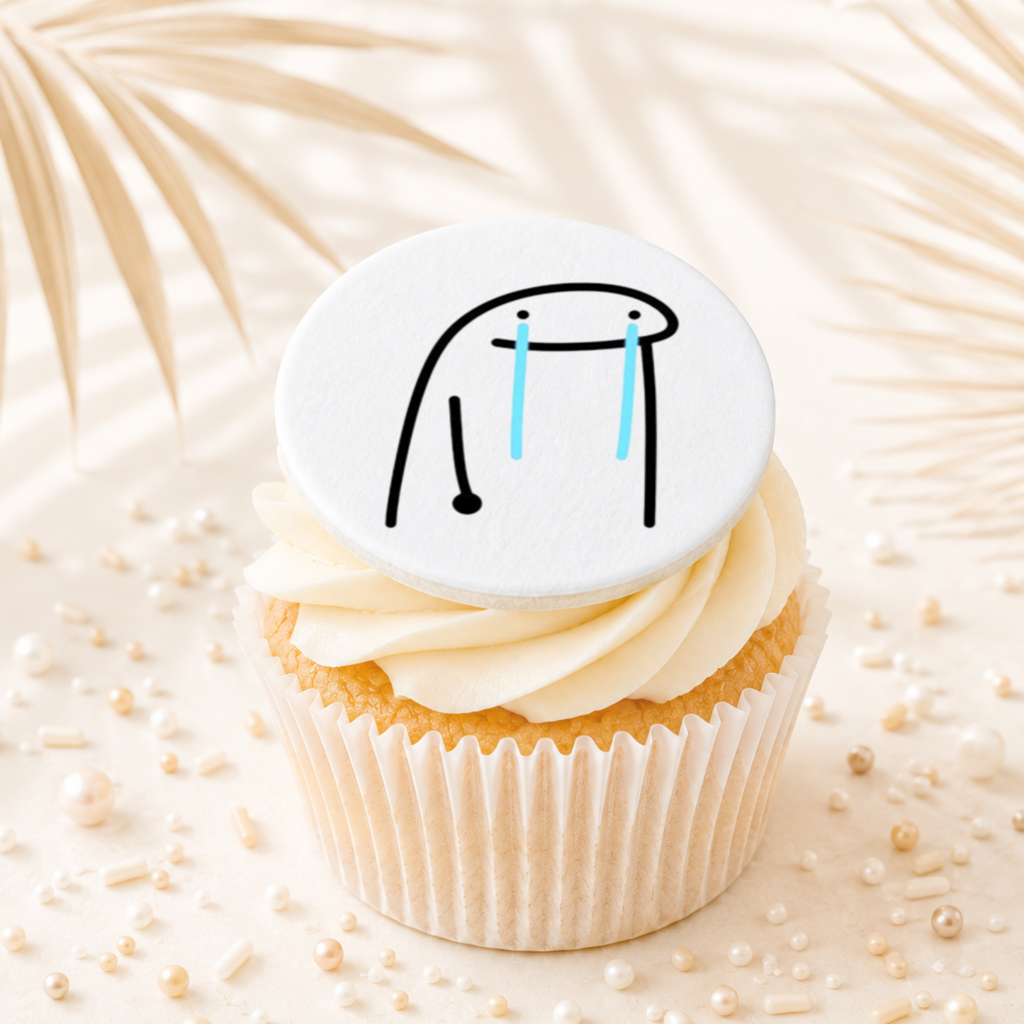 Flork Meme Crying Cupcake Topper Edible Cake Decorations