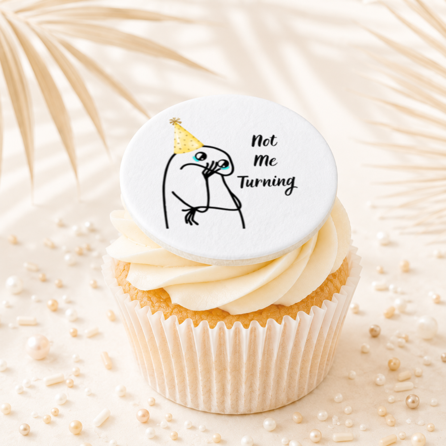 Flork Meme Not Me Turning Cupcake Topper Edible Cake Decorations