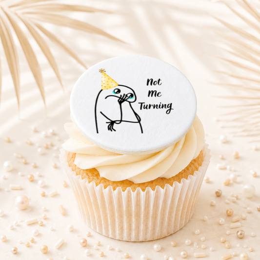 Flork Meme Not Me Turning Cupcake Topper Edible Cake Decorations