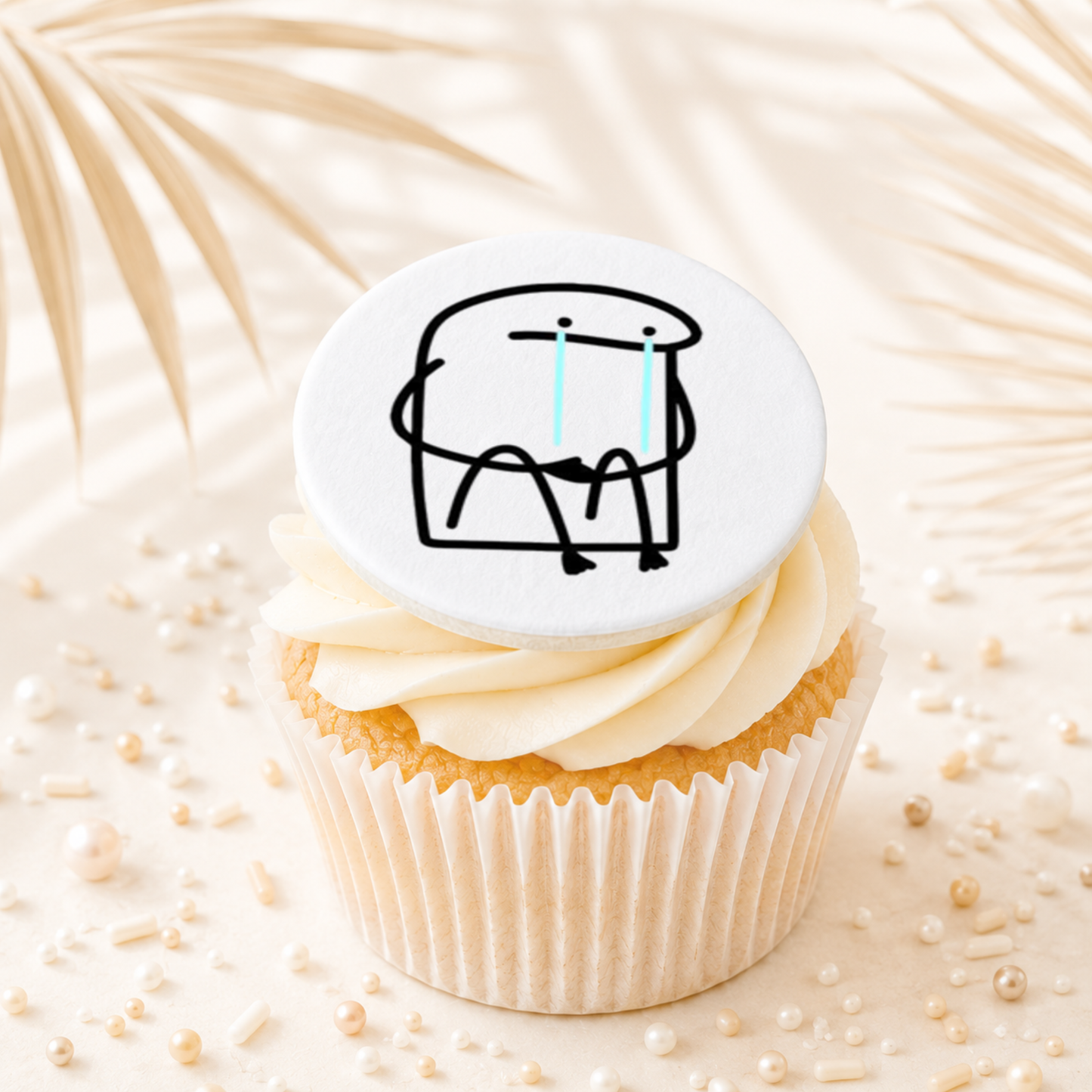 Flork Meme Crying Sitting Cupcake Topper Edible Cake Decorations