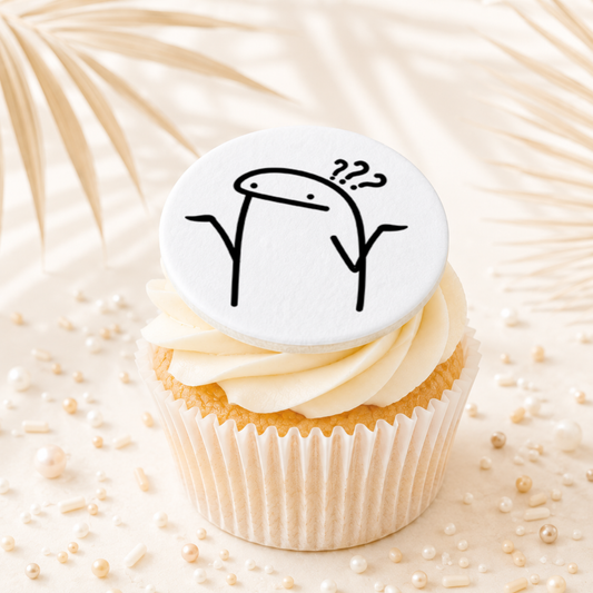 Flork Meme Question Confused Cupcake Topper Edible Cake Decorations