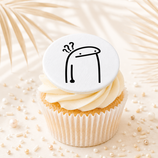 Flork Meme Questioning Cupcake Topper Edible Cake Decorations