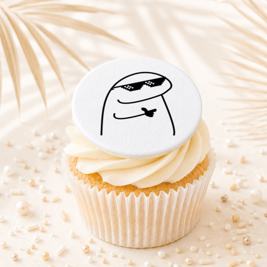 Flork Meme Cool Glasses Cupcake Topper Edible Cake Decorations
