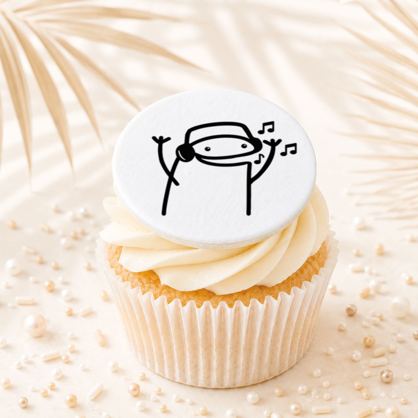 Flork Meme Music Cupcake Topper Edible Cake Decorations