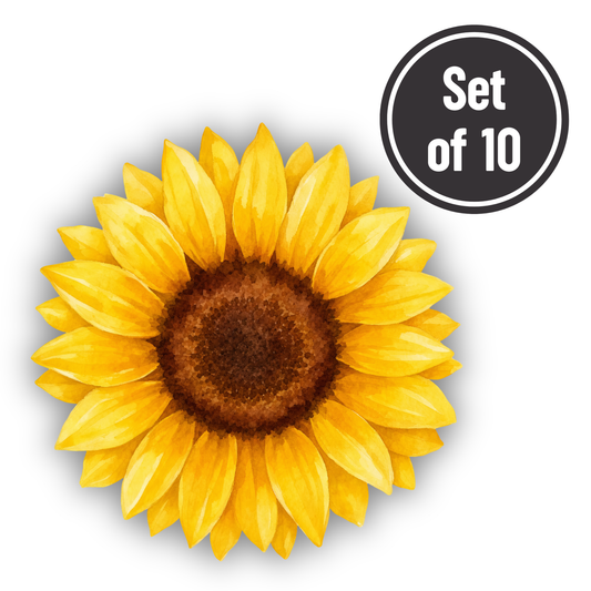 Sunflower Length 1.5cm Edible Wafer Paper Cutouts - Set of 10