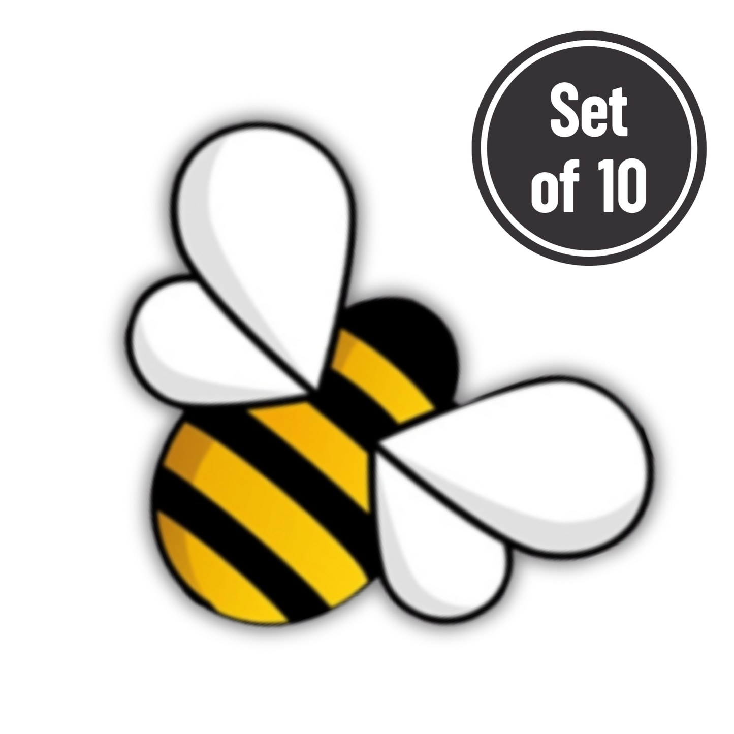 Bees 01 Length 2cm Edible Wafer Paper Cutouts - Set of 10