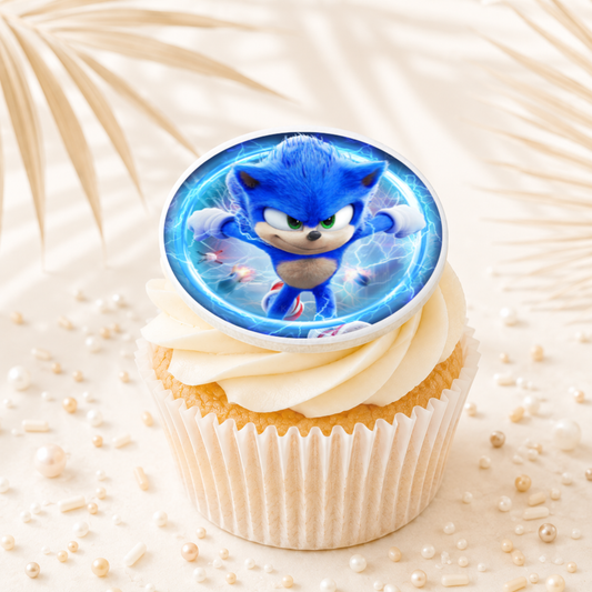 Sonic 02 Cupcake Topper Edible Cake Decorations