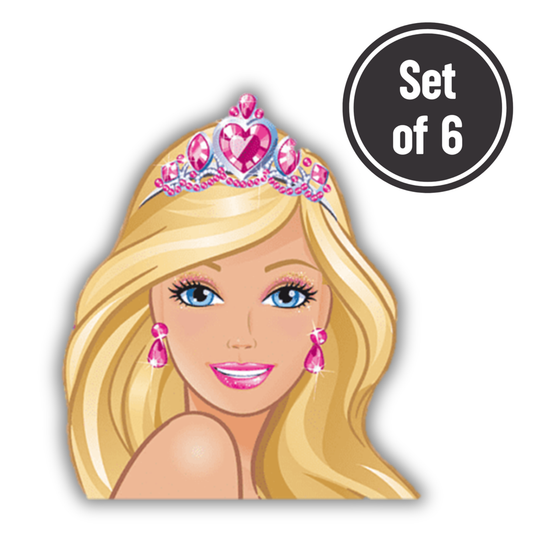 Barbie 04 Length 3cm Edible Wafer Paper Cutouts - Set of 6