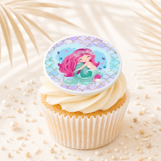 Mermaid 01 Cupcake Topper Edible Cake Decorations