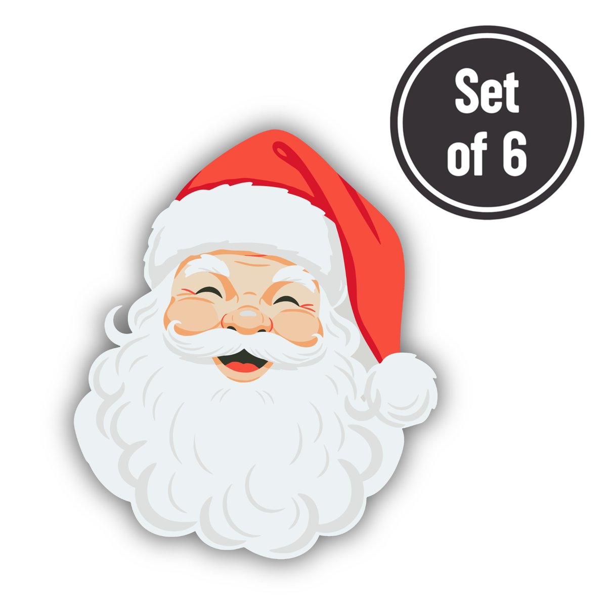 Santa's Head 01 Length 3.2cm Edible Wafer Paper Cutouts - Set of 6