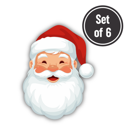 Santa's Head 03 Length 3.5cm Edible Wafer Paper Cutouts - Set of 6