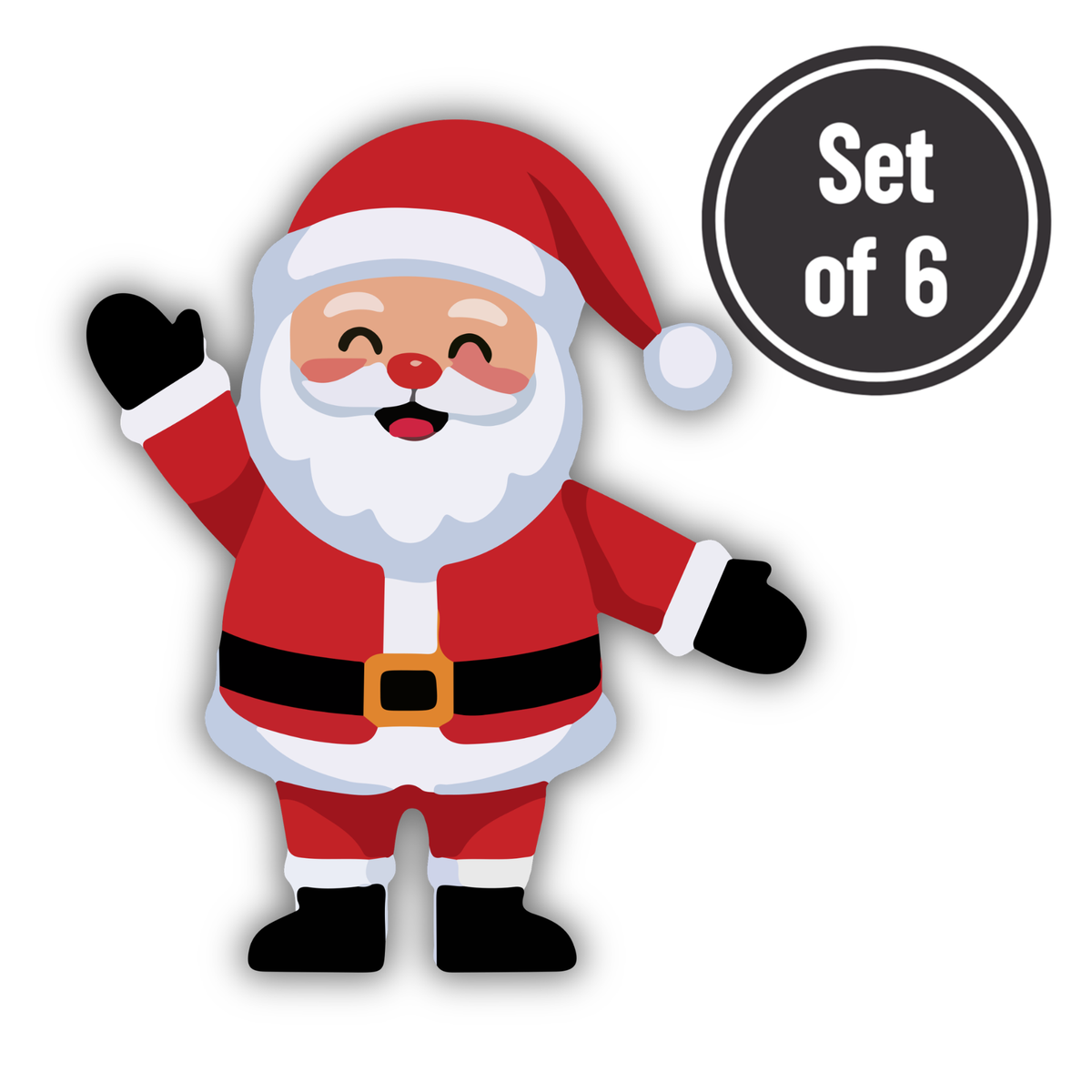 Santa's Full Body 01 Length 3.5cm Edible Wafer Paper Cutouts - Set of 6