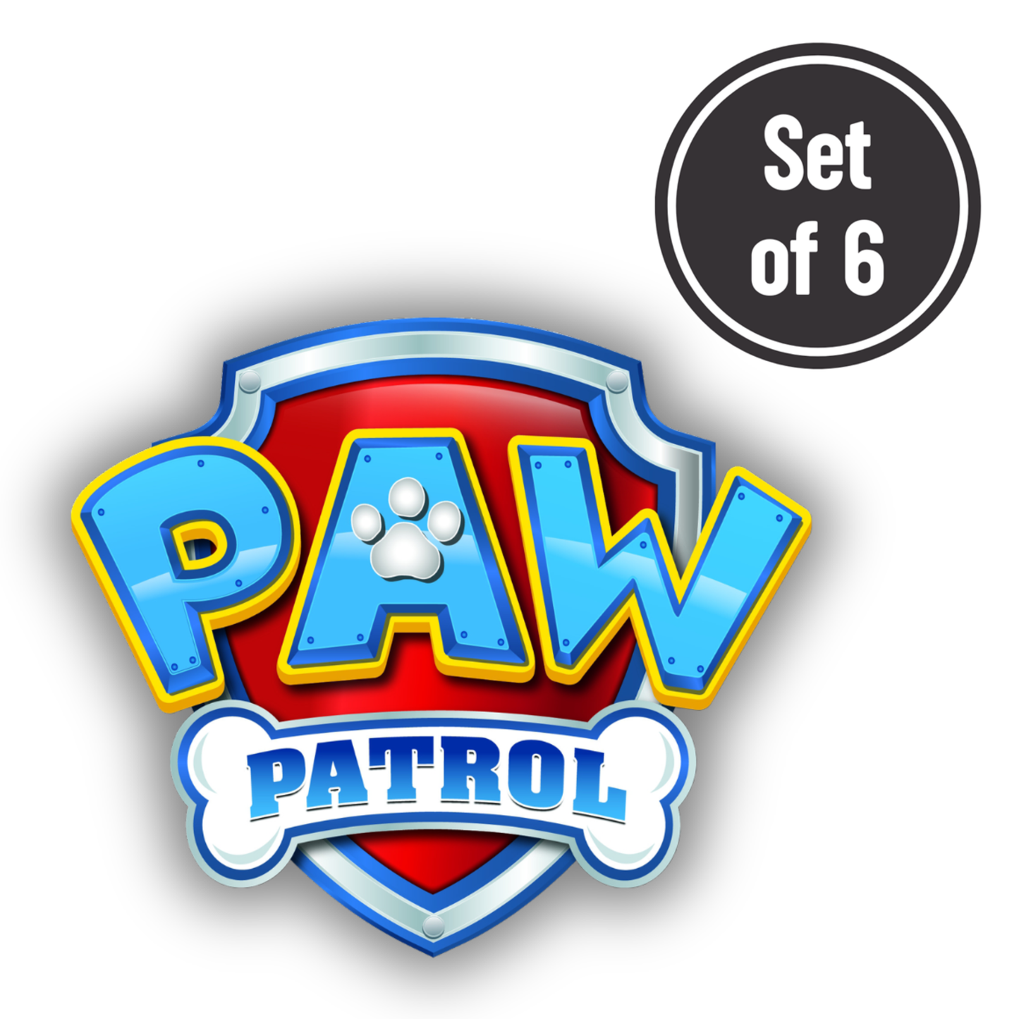 Paw Patrol #01 Length 2.5cm Wafer Paper Cutouts - Set of 6
