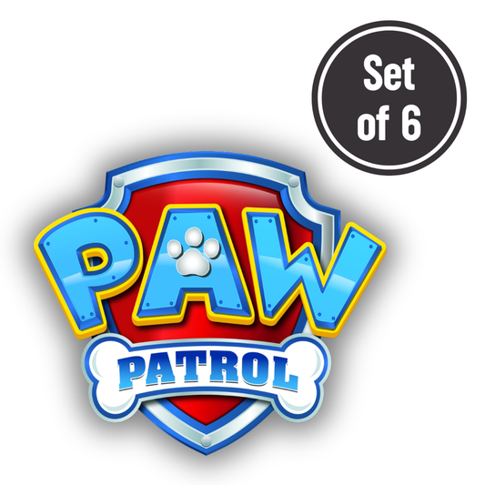 Paw Patrol #01 Length 2.5cm Edible Wafer Paper Cutouts - Set of 6
