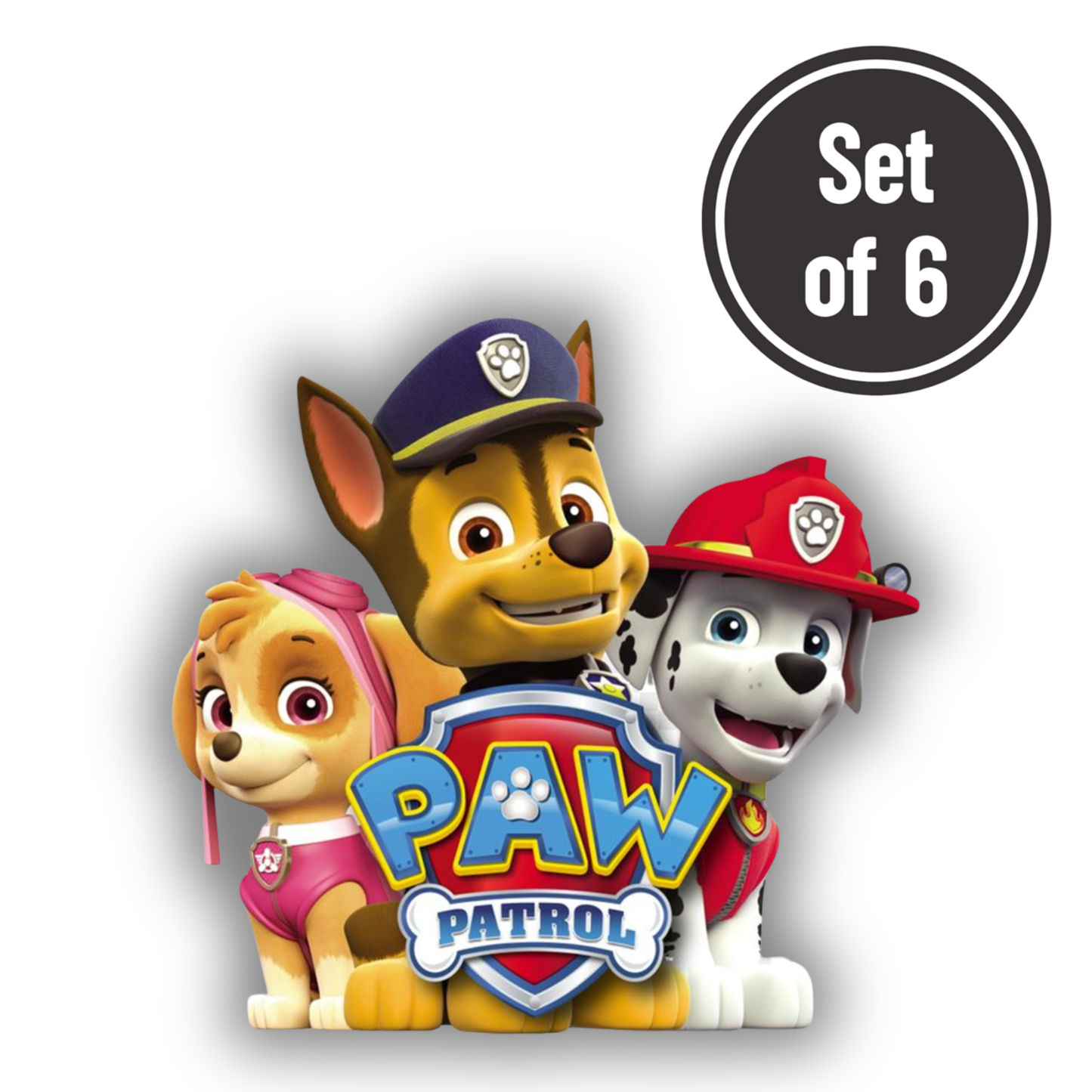 Paw Patrol #02 Length 2.5cm Wafer Paper Cutouts - Set of 6