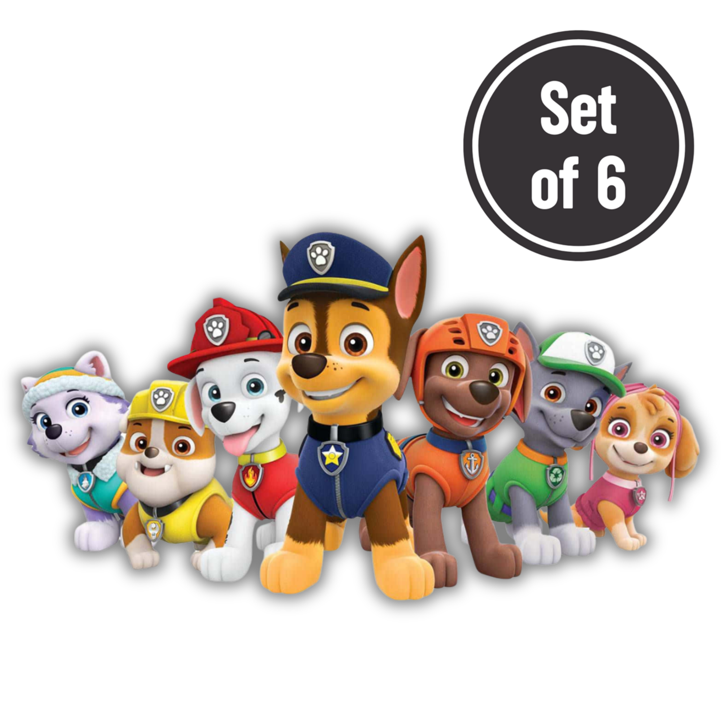 Paw Patrol #03 Length 4cm Wafer Paper Cutouts - Set of 6