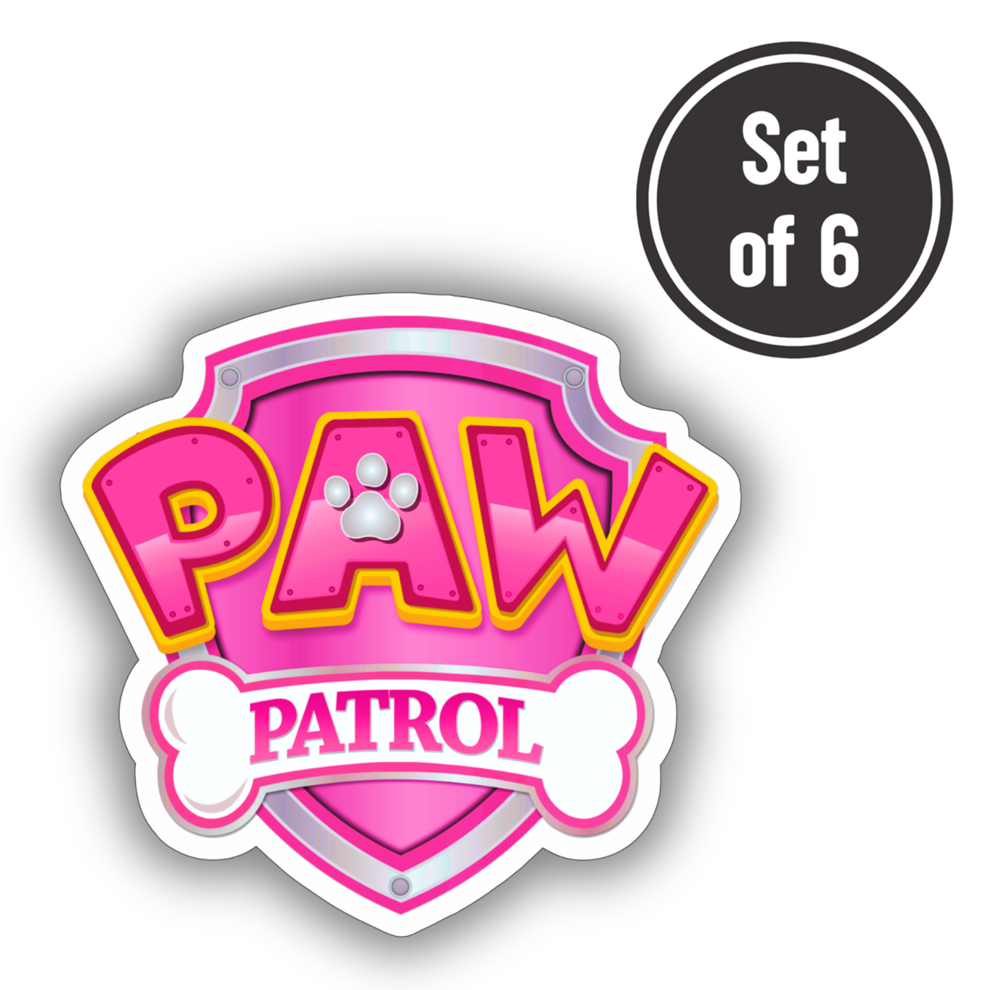 Paw Patrol #08 Length 2.5cm Wafer Paper Cutouts - Set of 6